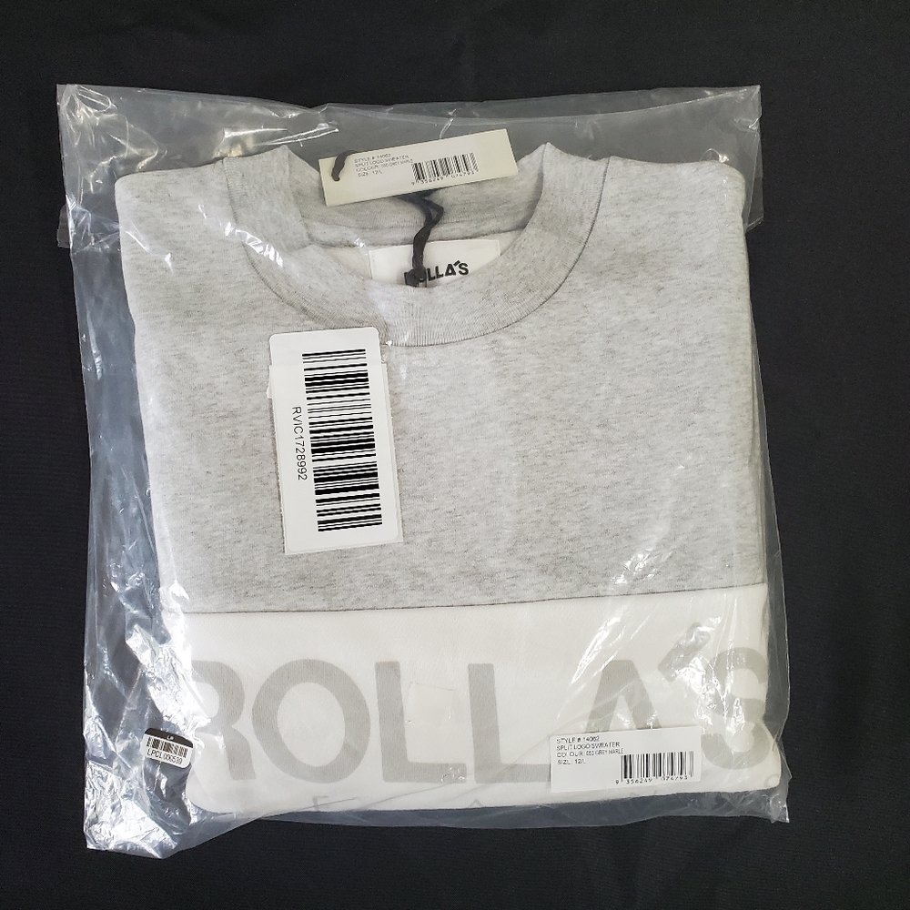 Rollas - Split Logo Sweater Grey Marle - Picture 7 of 7